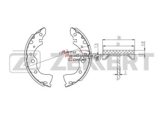 Колодки тормозные задние барабанные к-кт Nissan Almera Classic (B10) 2006-2013 132224 BK-4458